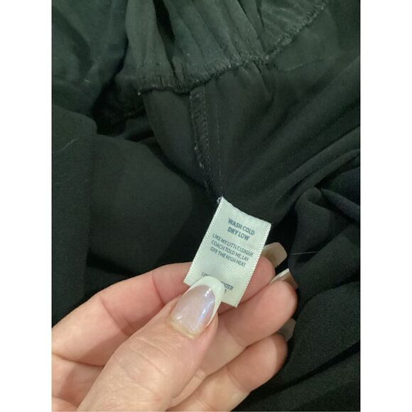 Marine Layer Nellie Black Crepe Jumpsuit Sz M Pockets Elastic Waist - Picture 8 of 11